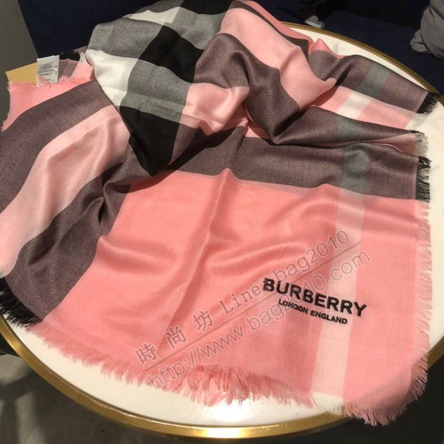 Burberry圍巾 正裝系列 巴寶莉進口絲羊絨格子長圍巾  llwj6472